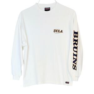 JanSport UCLA Bruins Long Sleeve White Cotton Crew Neck T Shirt Size Large